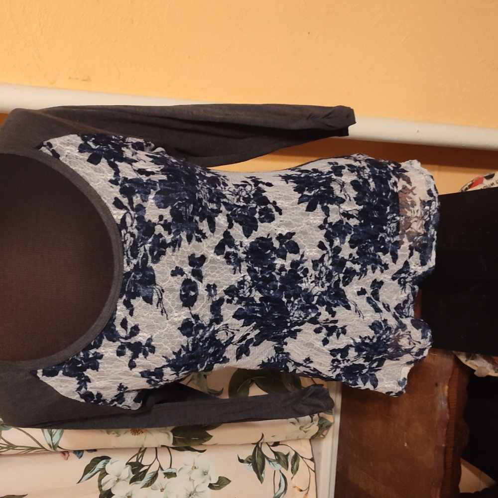 Maurices,3/4 sleeves, sheer front top.